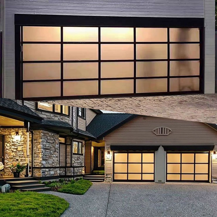 Glasgarageport i fuld udsigt